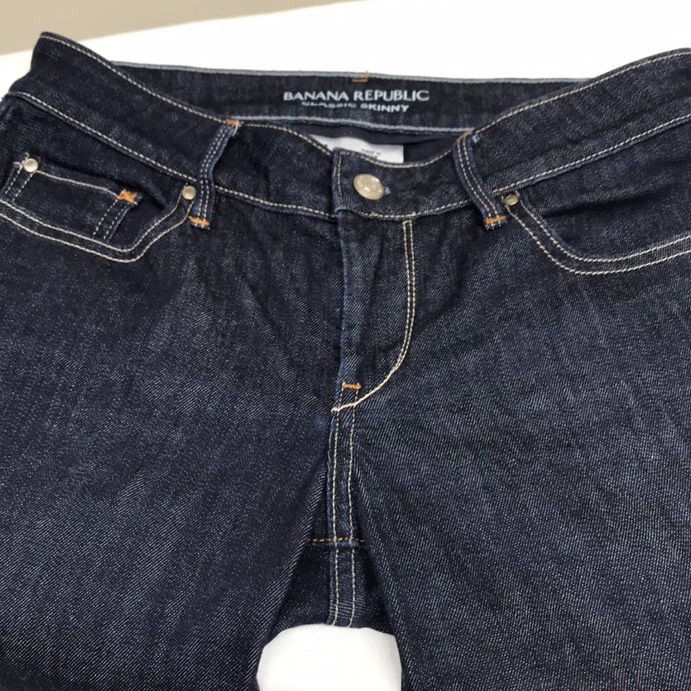 Banana Republic classic skinny dark blue jeans